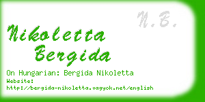 nikoletta bergida business card